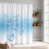 Minimalist Bubble Shower Curtain 180X180Cm – Blue Translucent Spheres On White, Fresh Clean Bathroom Decor, 12 Hooks