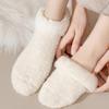 Women's Plush Slipper Socks with Anti-Slip Sole, Thick Coral Fleece Winter Floor Socks for Home and Sleep, 1 Pair