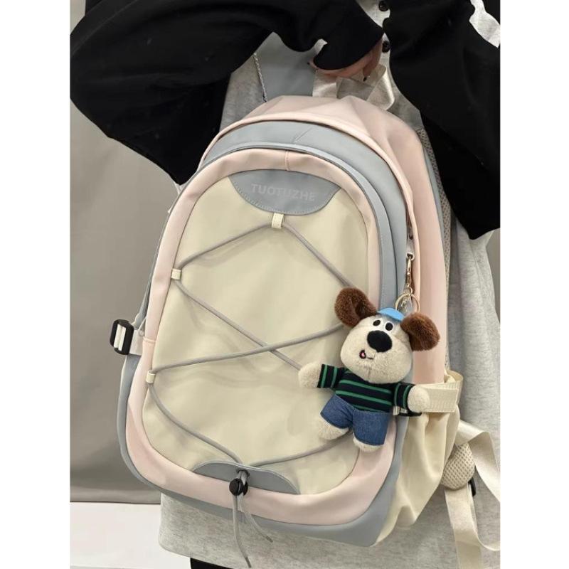 Mountain Outdoor Wind Hiking Backpack Women's Large-capacity Design Sense Niche Lightweight Schoolbag High School Girls