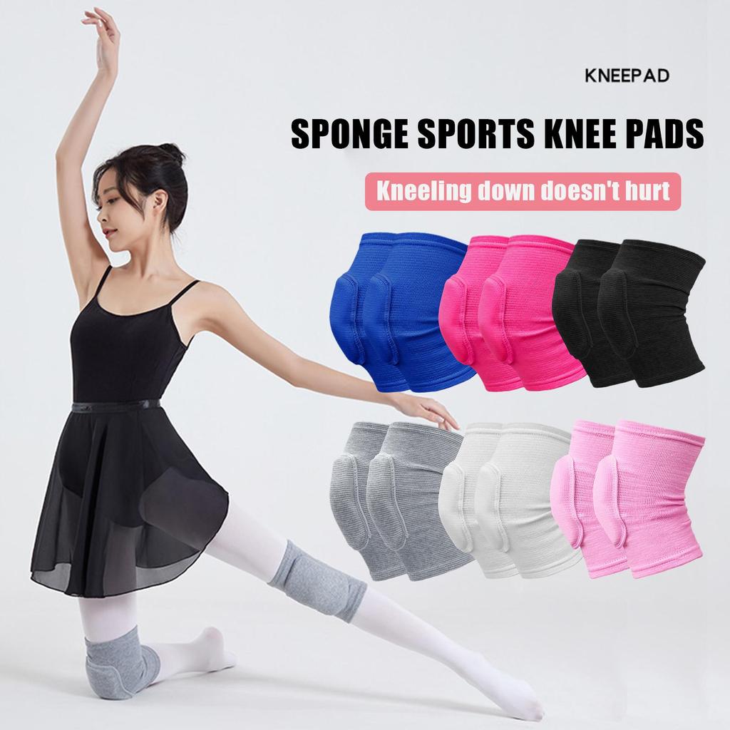 1 Pair Sports Compression Knee Pads Elastic Knee Protector Dance Volleyball Workout Training Thickened Sponge Knee Brace