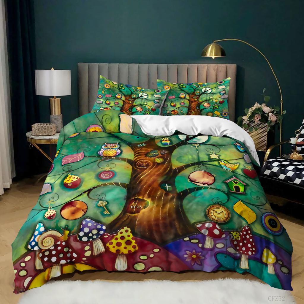 Tree Of Life 3D Digital Printing Quilt Cover Bed Three-Piece Set Minimum Order