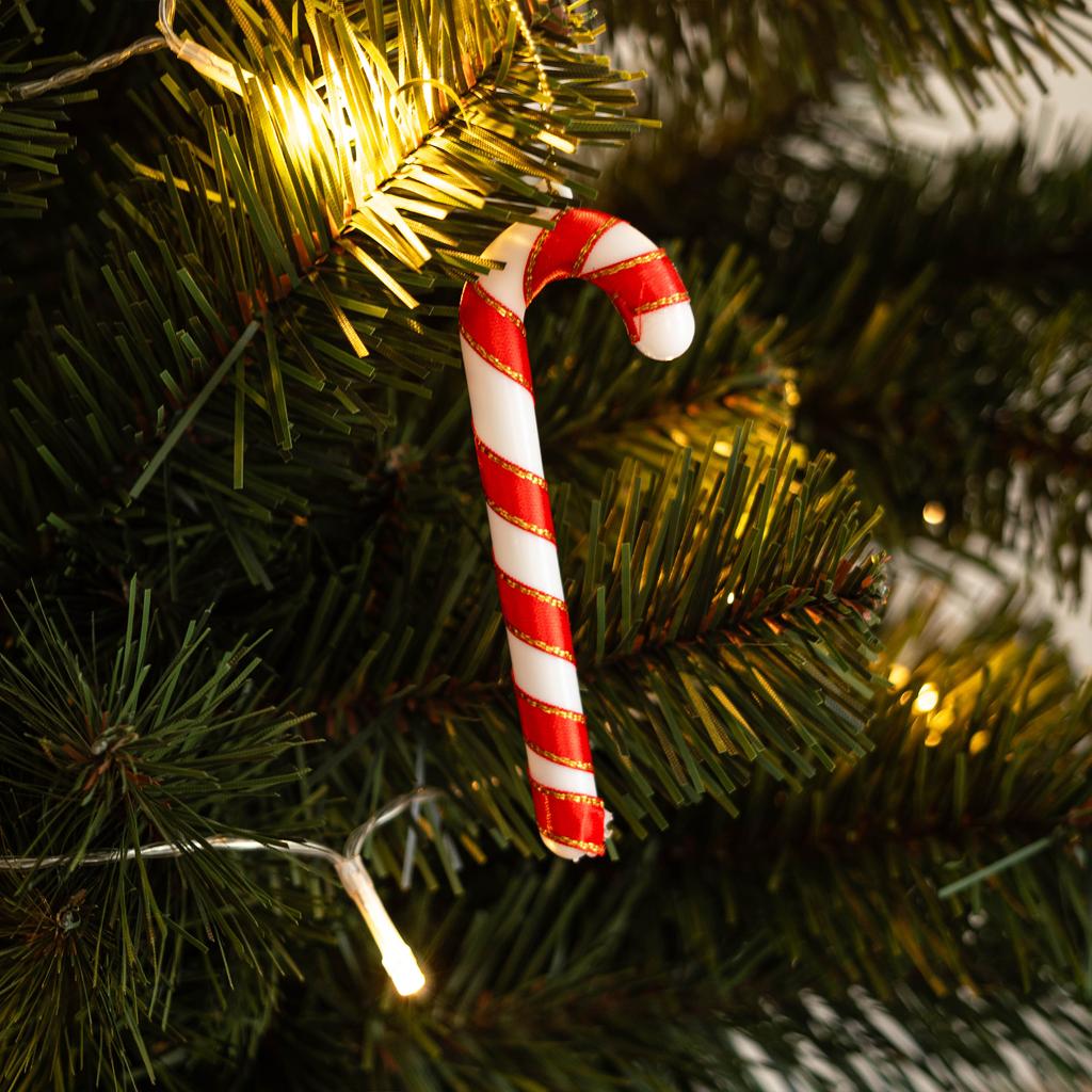 Christmas Cane Sugar Christmas Baubles Decoration 12 Cm Set of 12 Pcs