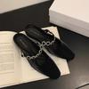 In summer, increase the height of the new half slippers 2025 Muller shoes French lazy shoes bag head single shoes slippers women's summer wear