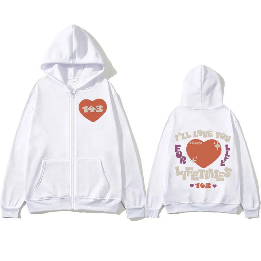 Katy Perry Ill Love You Lifetimes 143 Nadruk Bluzy Rozpinane na Zamek Mężczyźni Kobiety Hip Hop Kurtki Rozpinane z Kapturem Bluzy