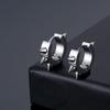 Black Punk Rock Men Women Taper Spike Rivet Pierced Ear Jewelry Geometric Shaped Hoop Earring Statement Gift