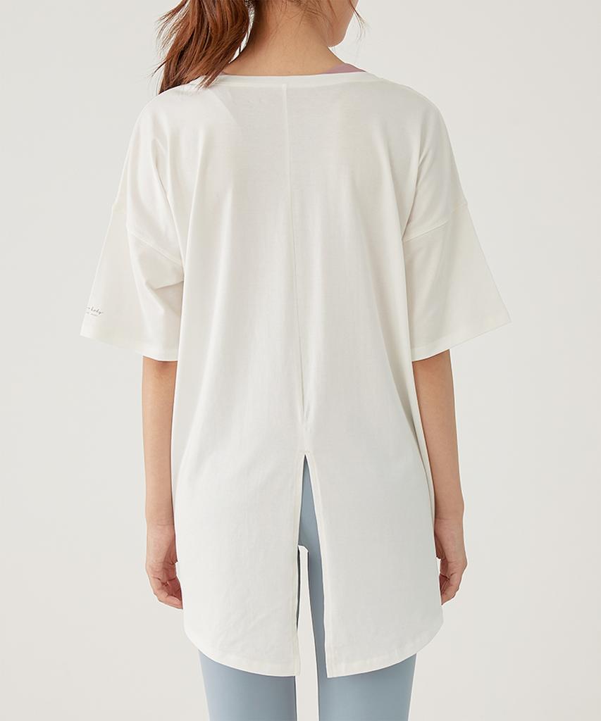 LOVEYOURBODY Pima Cotton Oversized Short Sleeve T-Shirt (Off White)