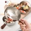 Oală mică din oțel inoxidabil Bol Mâner din lemn de nuc Bol pentru salată iaurt Ustensilă de gătit pentru micul dejun Bol de bucătărie Multi-funcțional pentru gătit