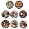 Round Christmas Wooden Wreath Sign Festive Wall Hanging Decor for Indoor Door And Holiday Home