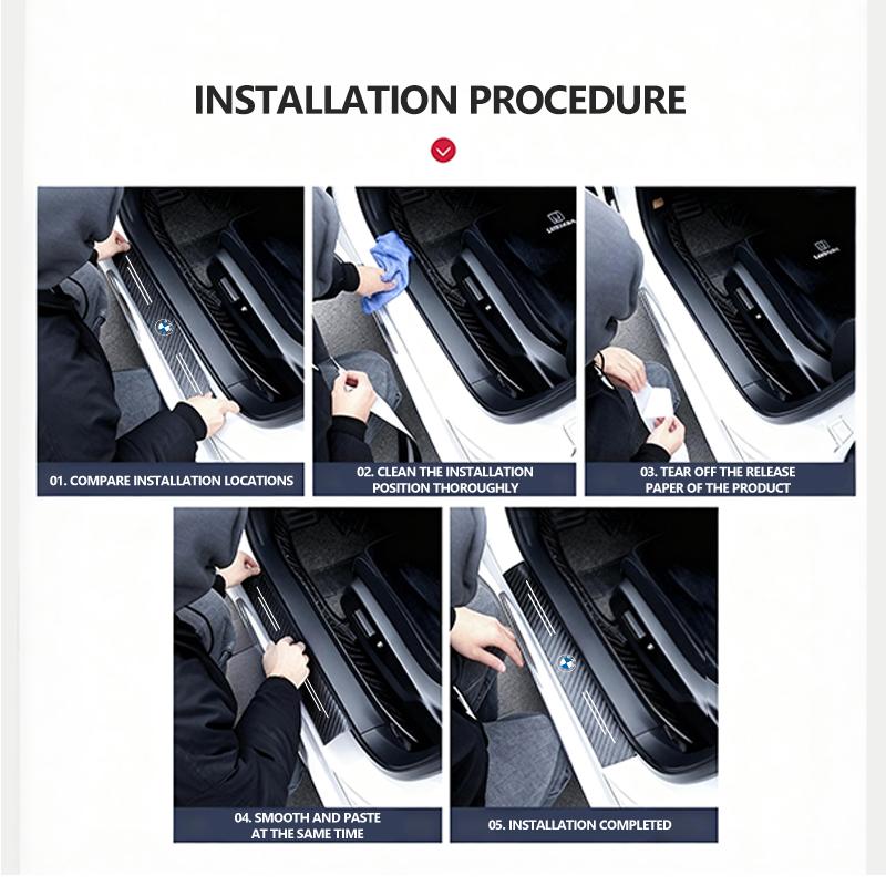 Car Door Sill Anti Collision Protect Strip Carbon Fiber Sticker For BMW M Performance Alpina M3 M5 M6 X1 X3 X4 X5 G20 SDO5