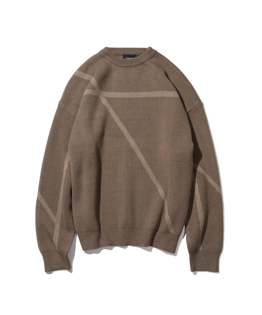 MASSNOUN Cross Incision Line Knit Mftnt001-Bg