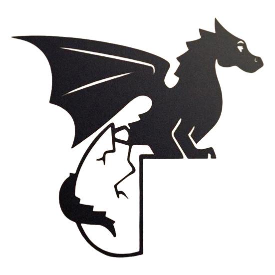 Cadre de porte en métal avec silhouette de dragon, décoration murale d'angle