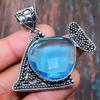 Superb Fish Swiss Blue Topaz Gemstone Handmade 925 Sterling Silver Jewelry Pendant