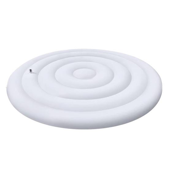 145CM Inflatable Hot Tub Cover Foldable Energy Saving Round Hot Tub Lid Outdoor Spa Pool Windproof Rain Overflow Thermal Cover