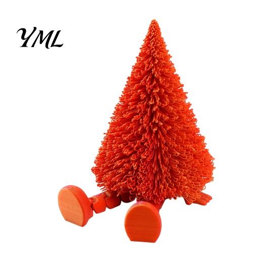 Holiday Atmosphere Decorations Christmas Tree Figure, Flexible Movable Joints 3D Printed Unique Creative Gifts Ornament, Festive Figure for