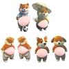 2PCS Silicone Big-bellied Puppy Corgi Chubby Shiba Inu Stickers Car Anti-collision Sticker Anti-bump Sticker Car Accessories