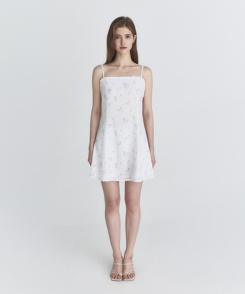 Not Your Rose Floral Flare Dress (White)