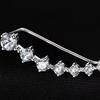 Seven Star Stud Earrings Row of Cubic Zirconias Earrings Shining Silver Earrings for Women Party Dating Formal Occasion Accessory