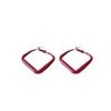 Ankola Retro Red Geometric Square Earrings - European & American High-End Fashion, Hong Kong Style