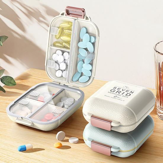 Pill Dispenser Storage Box Large Capacity Multiple Compartments Small Medicine Divider Portable
