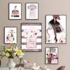 Mode Meisje Canvas Poster Parfumflesje Print Afbeeldingen Bloemen Muurkunst Prints Scandinavische Muurposters Meisjes Slaapkamer Decoratie