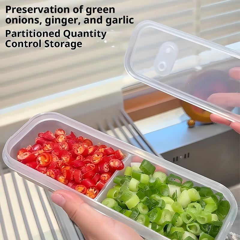 Refrigerator Storage Box Packed Meal Crisper Food Grade Plastic Sealed Food Frozen Meat 2/3-Compartment Refrigerated Storage