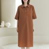 Dedra Zibit Collar Long Dress Opf3053