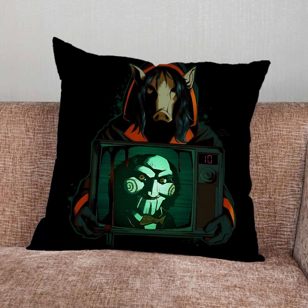Horror Movie S-Saw Pillow Case For Home Bedroom Car Office Decoration Living Room Sofa Cushion Cover Suitable