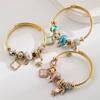 Alloy Adjustable Demon Eye Four-Leaf Clover Rabbit Letter Beaded Bracelet for Women