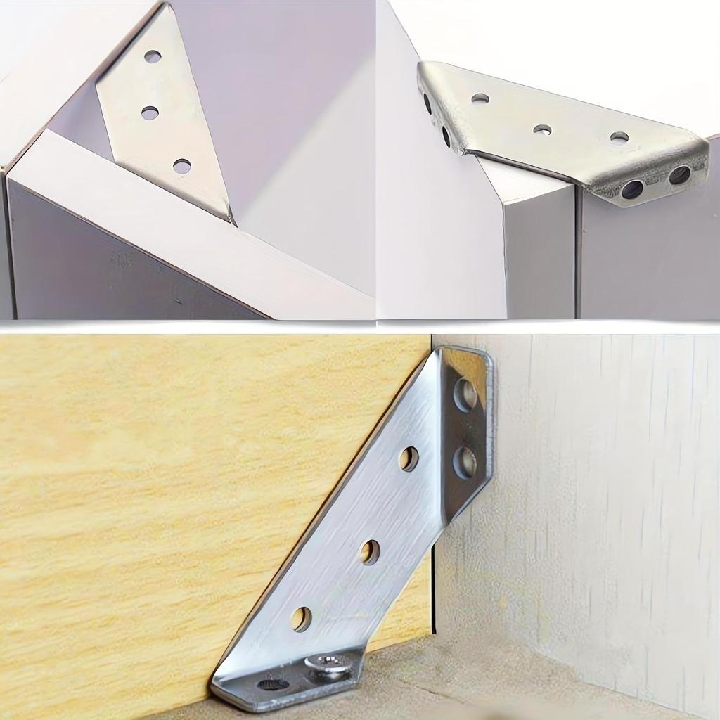 Heavy-Duty Stainless Steel 90° Corner Brackets with Easy Installation for Furniture Support