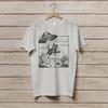 Vintage UFO Funny Cat Shirt, Retro UFO Cowboy Cat Abduction T-Shirt