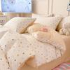 Spring & Summer Pure Cotton Cartoon Print Bedding Set: Soft, Skin-Friendly, Fresh Style, 4-piece.