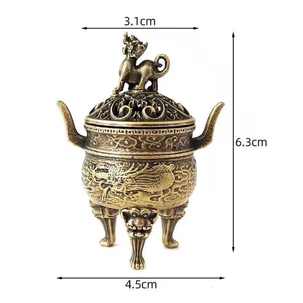 Vintage Alloy Sandalwood Incense Burner Hollow Out Year of the Horse Lotus Incense Censer Mini Elephant Lucky Three Legged Stove