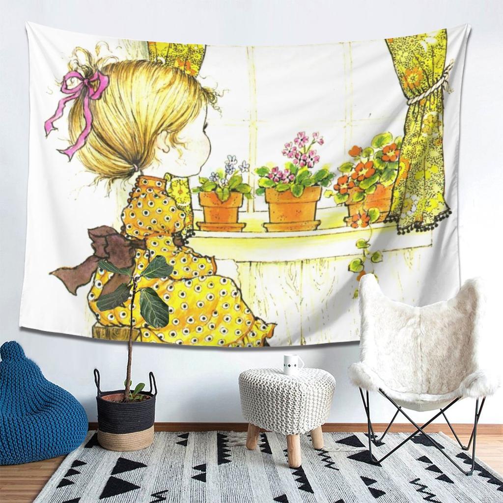 Sarah Kay Swing Girl Tapestry Decor Art Aesthetic Tapestries for Living Room Bedroom Home Wall Cloth Wall Hanging