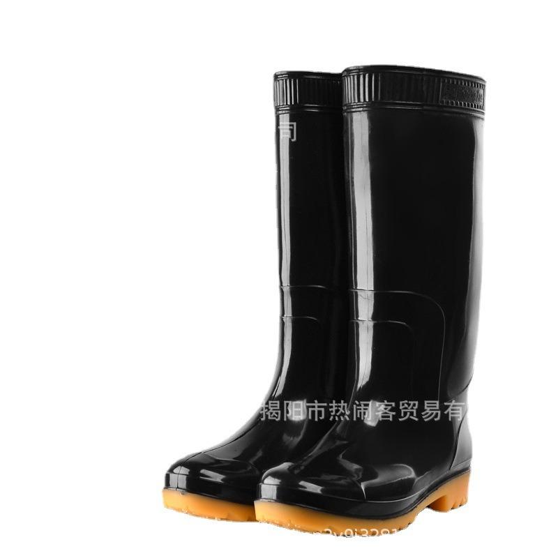 Gelbe Sohle Hoher Schaft Regenstiefel Herren Langschaft Wasserdichte Gummistiefel Hoher Schaft Rutschfeste Wasserstiefel Koch Arbeitsstiefel Oxford-Boden Wasserschuhe