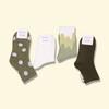 ANGEL SOCKS SET004 - Olive Socks Set, Gem Jewelry, Sparkling Cubic Ribbon, Brand Gift, Return Gift Set