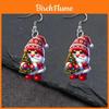 Christmas Themed Santa Claus Holding Tree Pattern Women Acrylic Earrings For Festive Holiday Party Wear