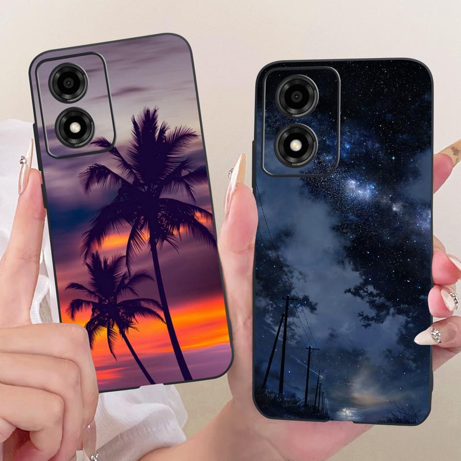 For Motorola Moto E14 Cool Dragon Tiger Pattern Phone Case For Moto E14 Black Silicone Soft Bumpers