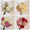 Artificial Flowers for Decoration Faux Rose Fake Bouquet Silk Arrangements Table Centerpiece for Vase Cake Topper Bridal Baby Shower