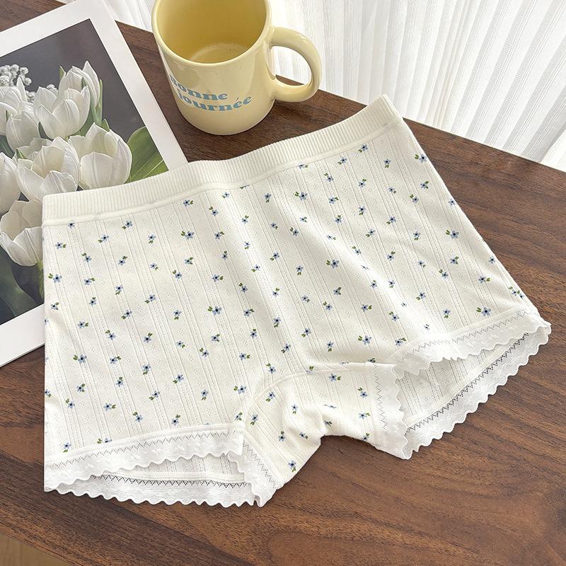 Girls' Floral Cotton Boyshorts: Lightweight Summer Briefs with Safety Crotch