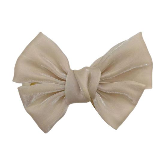 Lady Hair Claw Elastic Spring Anti-slip Strong Claw Big Bow-knot Double Layers Hair-fixed Soft Fabric Princess Style Hair Gripper Photograph Prop