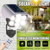 Lumină solară cu LED în aer liber Senzor de mișcare Lampă de perete cu energie solară, impermeabilă, cu telecomandă, pentru curte, garaj. Lumină stradală securizată