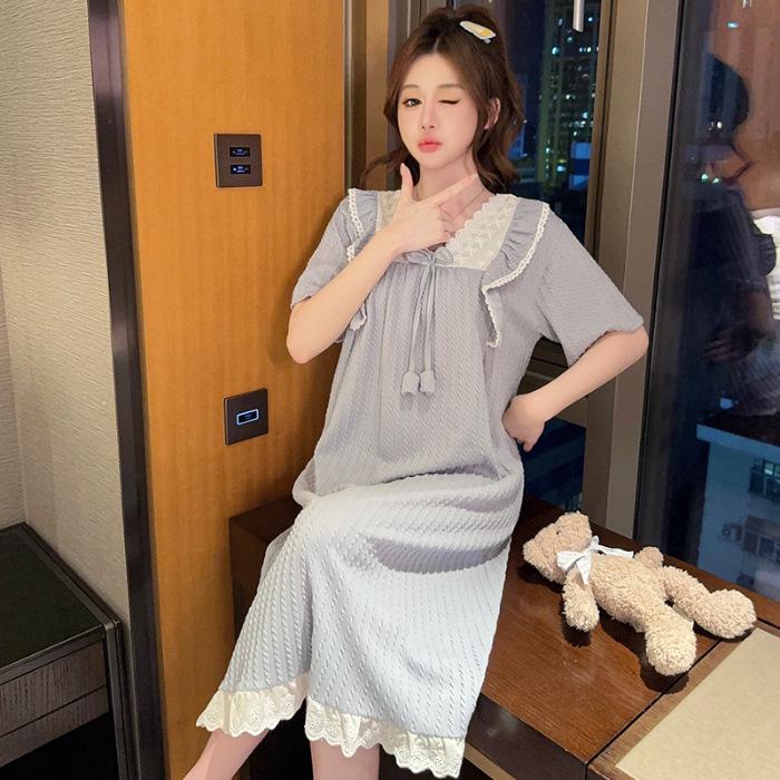 Women's Plus-Size Summer Nightdress: Cute Sweet Princess Style, Medium/Long Loose Fit