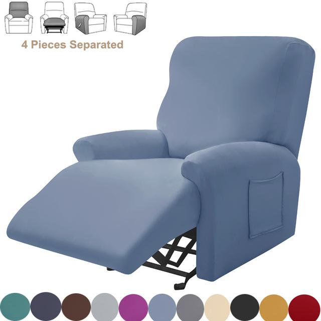 Style Sofa Cover Recliner Split Elastic Spandex Recliner Lazy Boy Chair Cover Furniture Protector Relax Armchair Cover Solid
