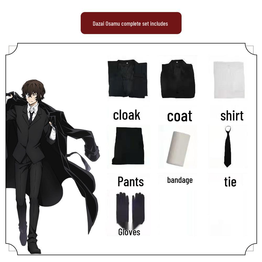 Bungo Stray Dogs Dazai Osamu & Nakahara Chuuya Anime Cosplay Outfit Set Verfügbar