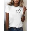 Tailles européennes T-shirt à manches courtes pour femme Motif imprimé artistique élégant