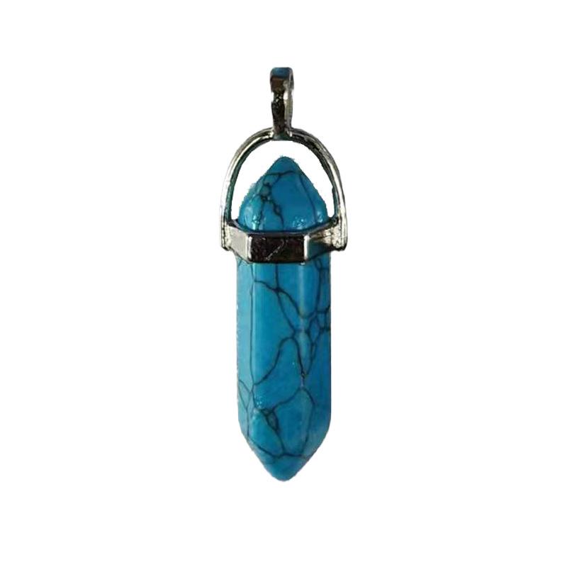 Hexagonal Stone Double-Point Pendant Sweater Chain