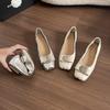 Temperament Silver Flat-soled Single Shoes Women's One-pedal Shallow-mouth Soft-soled Ballet Shoes
