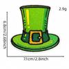 Saint Patrick's Four-Leaf Clover Cartoon Embroidered Patch - Clothing Accessory with Adhesive.