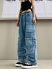 Trendy Women's Light Washed Zipper Jeans Overalls - European & American Style