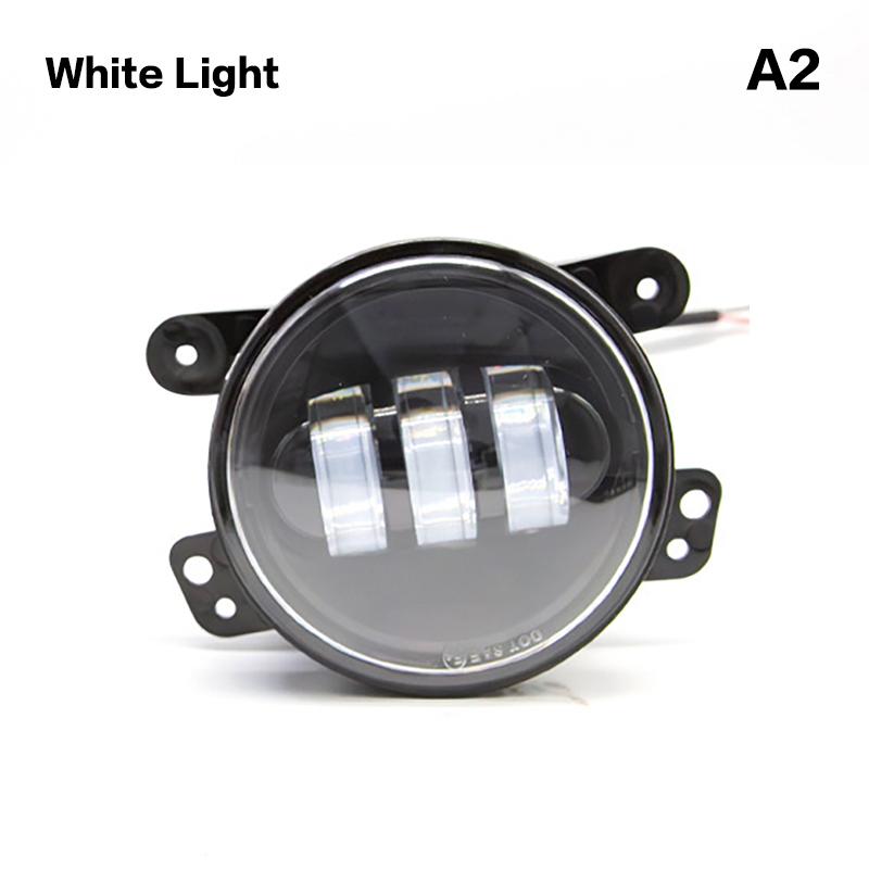 LED mlhové světlo na přední nárazník pro terénní vozidla, 4 palce, s/bez bílého/žlutého kroužku Halo, DRL, Angel Eyes, 30W